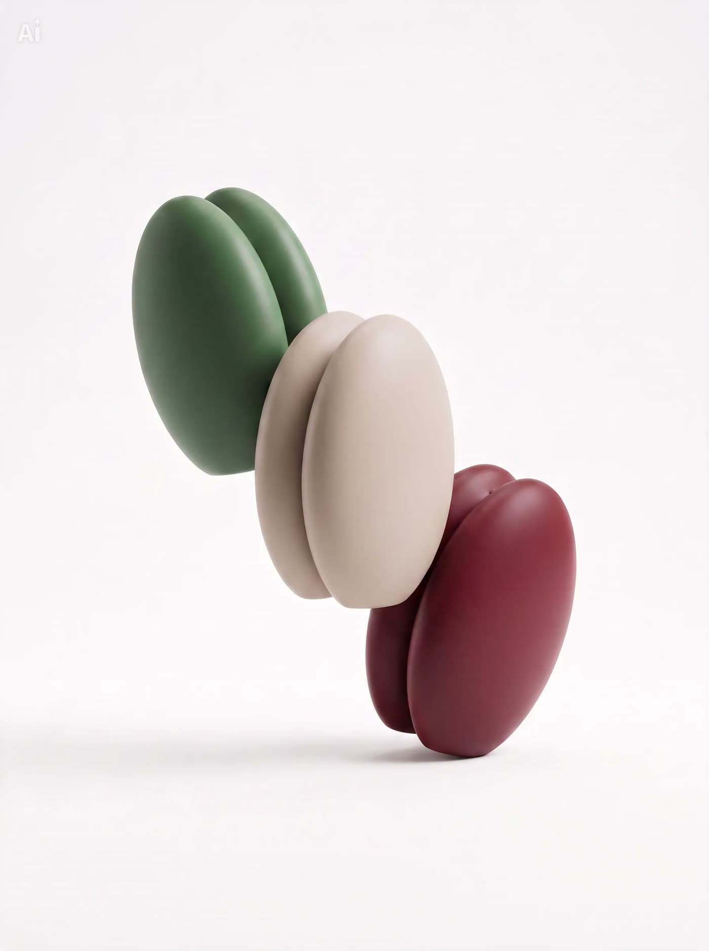 The Diffuser in green, sand and burgundy