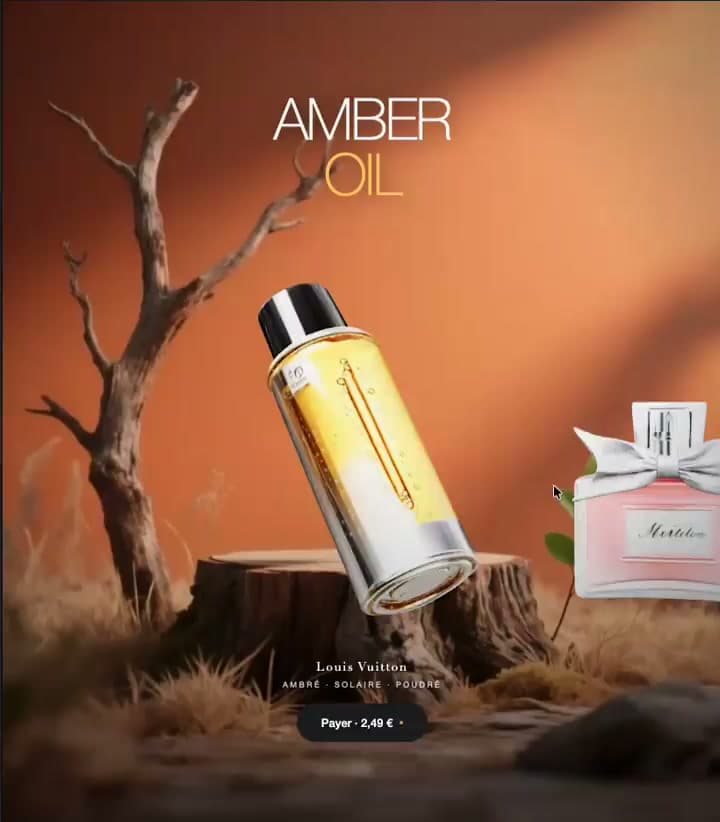 Sélection du parfum sur écran tactile