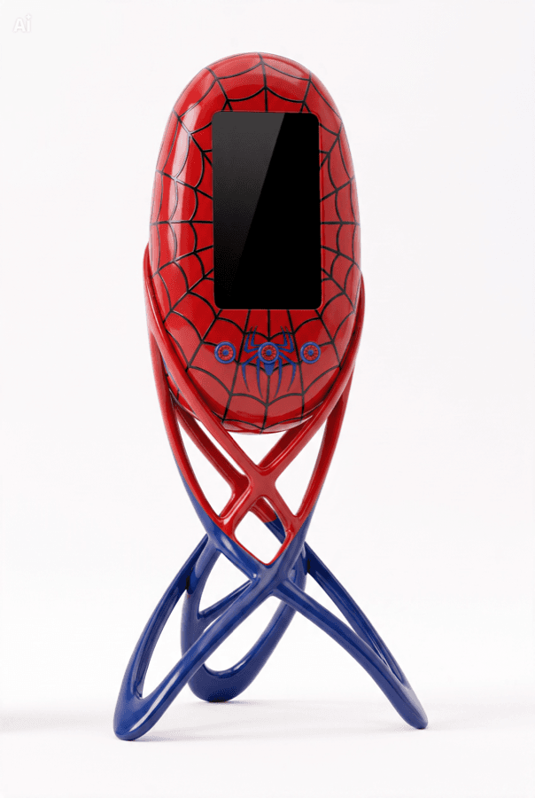 Le Distributeur habillé d'un design personnalisé aux couleurs de Spider-Man